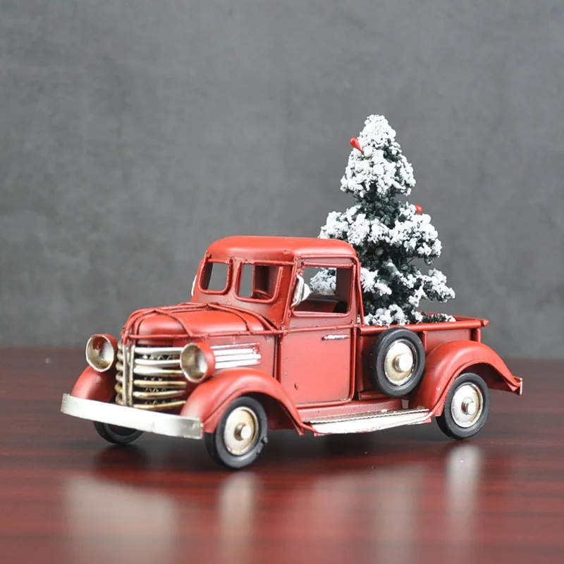 Vintage Collectible Christmas Ornaments - Noel Yaratıcı Hediyeler Vintage Kamyon Modeli