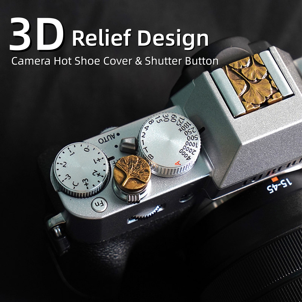 Lens Cap Vintage - Metal Kabartmalı Kamera Hot Shoe Kapağı