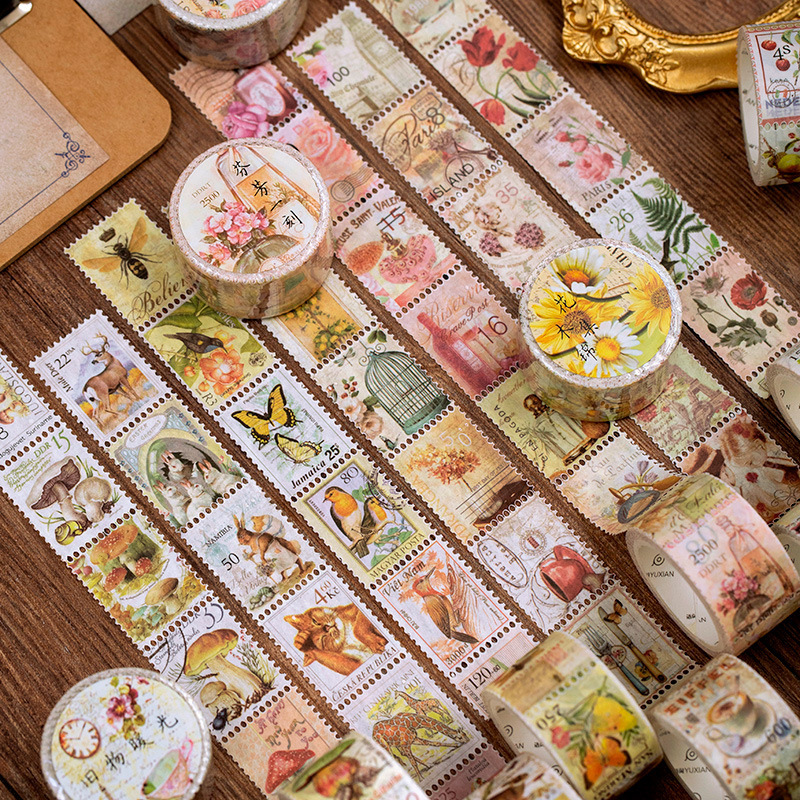 Vintage Collectible Stamps - 1 adet/1 grup dekoratif yapışkan bantlar