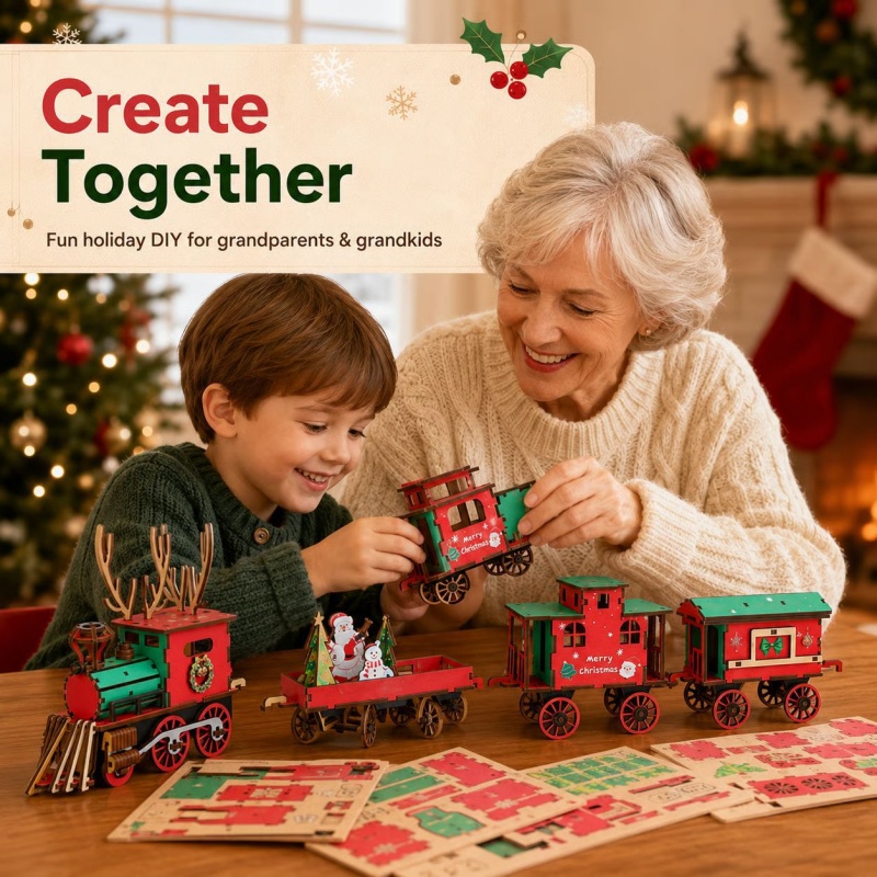 Yeni Noel Ahşap Tren Seti DIY  - Vintage Collectible Christmas Ornaments incelemesi ve fiyatı